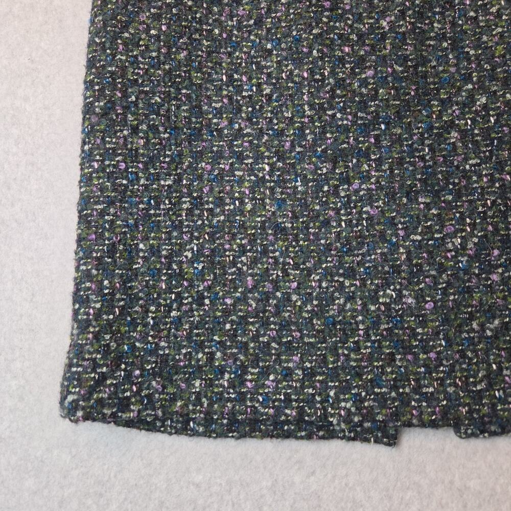 J. CREW Wool Blend Tweed Green Lined Knee Length Pencil Skirt Women's 8 - Picture 5 of 10